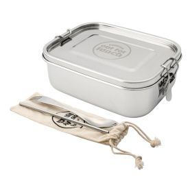 Pioneer Lunchbox m/skje-gaffel og metallsugerør rustfritt stål 800 ml