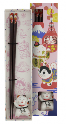 Tokyo Design Spisepinner 23,5cm med holder Lucky Cat C 1par
