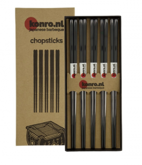 Tokyo Design spisepinner rustfritt stål 5 par 22,5 cm Konro svart