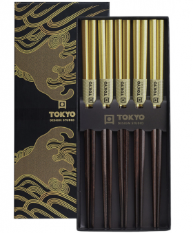 Tokyo Design Spisepinner Bambus 5 par 22,5 cm Brown/Gold
