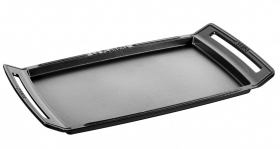 Staub Grill plate støpejern m/håndtak 38x22 cm svart